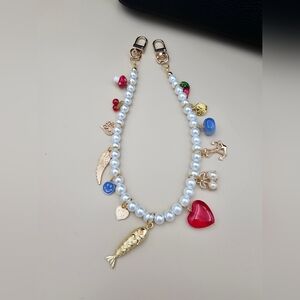 Bohemian Trinkets Pearl Bag Charm Fish Heart Mushroom